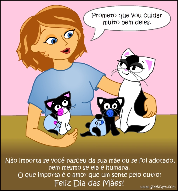 Ilustração do Geek Cats em homenagem ao Dia das Mães