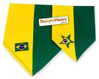 Bandana para cães e gatos, nas cores da bandeira do Brasil